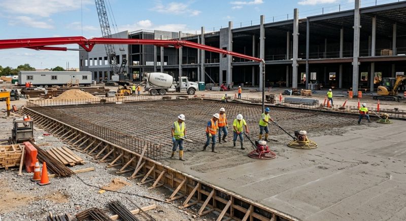 Commercial Slab Construction in Ames, IA